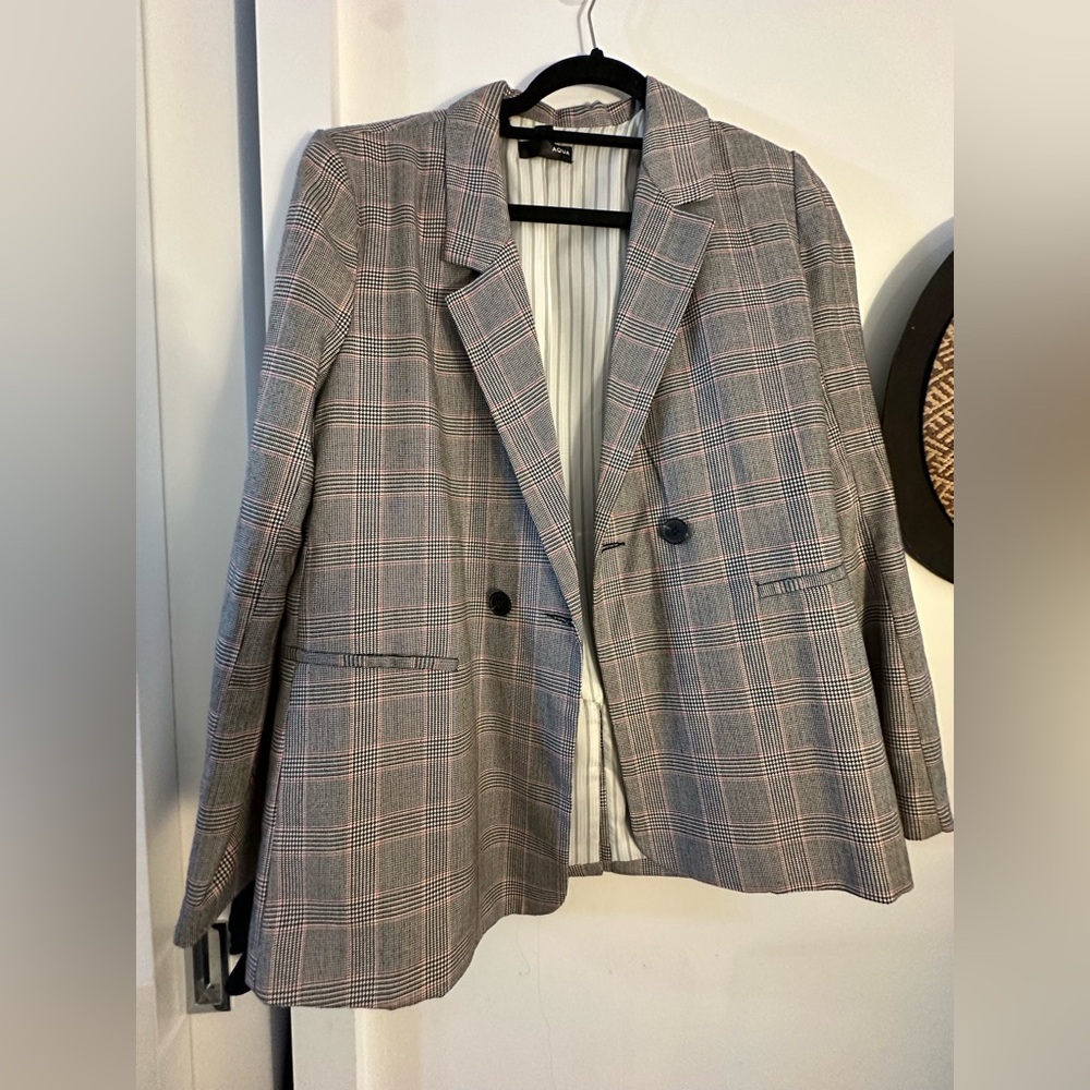 Aqua Plaid Blazer